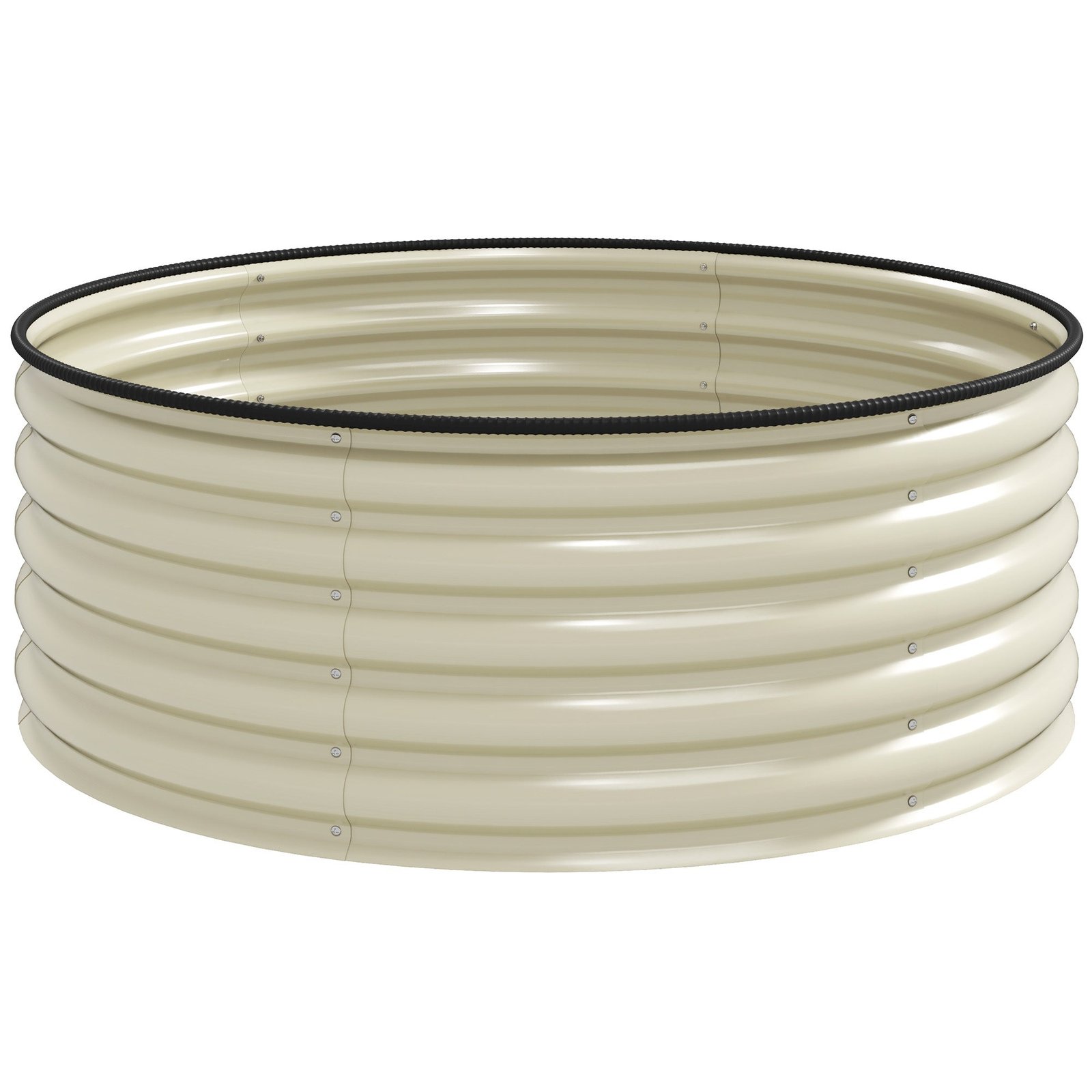 Galvanised Raised Garden Bed with Safety Edging, Outdoor Raised Planter Box with Gloves and Open Bottom, Metal Raised Bed for Flowers, Vegetables and Herbs, 120 x 120 x 43cm, Cream White - Image 12